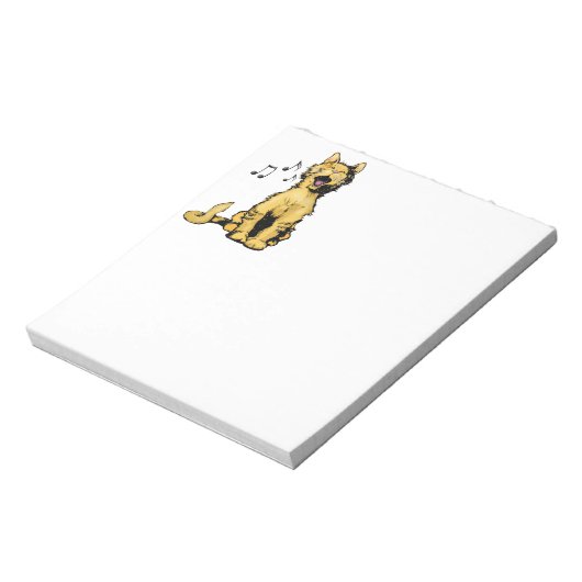 Bloc-note Chant mignon chat orange dessin avec notes musical (Tourné)