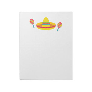 Bloc-note Chapeau de sombrero coloré Fiesta Maracas