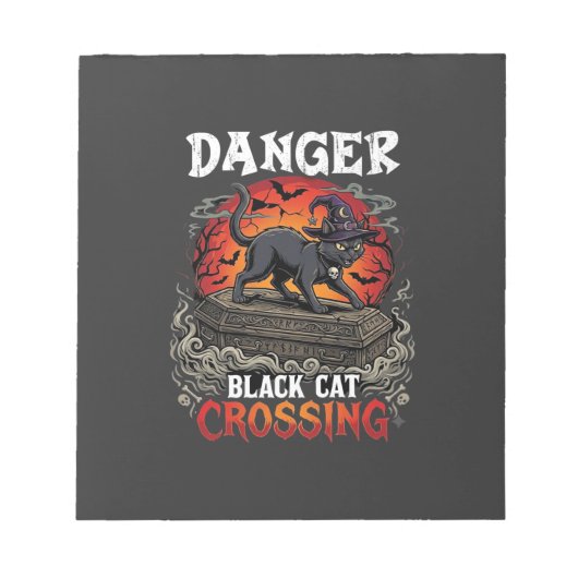 Bloc-note Chapeau de sorcière de Halloween Danger Black Cat (Devant)