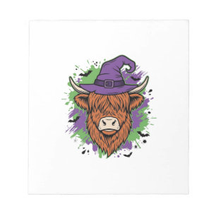 Bloc-note Chapeau de sorcière de vache des Highlands Hallowe