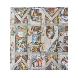 Bloc-note Chapelle Sixtine au plafond Michelangelo