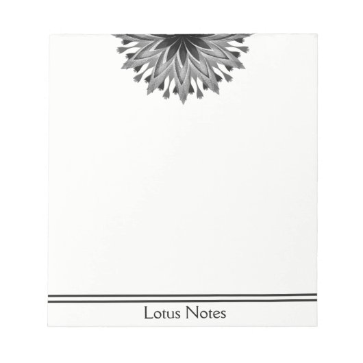 Bloc-note Chargeur de Yoga Fleur Lotus Classique Holistique (Devant)