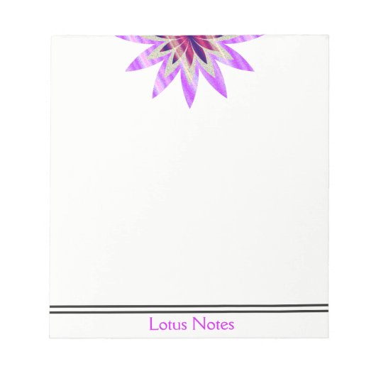 Bloc-note Chargeur de Yoga Fleur Lotus Classique Holistique (Devant)