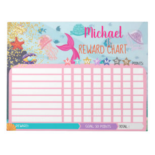 Bloc-note Chariot de carte de récompense Mermaid comporteme