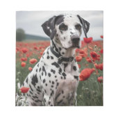 Bloc-note Charmant Chien De Dalmation Dans Le Champ De Pavot (Devant)