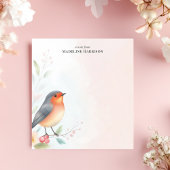 Bloc-note Charmant Oiseau Rougegorge Nom Personnalisé
