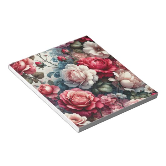 Bloc-note Charme floral de la rose intemporelle (Incliné)