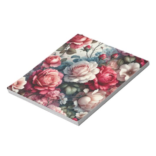 Bloc-note Charme Floral Rose intemporel (Tourné)