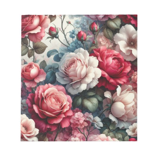 Bloc-note Charme Floral Rose intemporel (Devant)