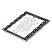 Bloc-note Charming Black White Baby shower Word Trouver Jeu (Tourné)