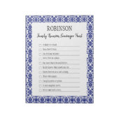 Bloc-note Chasse au trésor de réunion familiale bleu (Tourné)