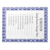 Bloc-note Chasse au trésor de réunion familiale bleu (Devant)