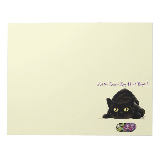 Bloc-note Chasse aux oeufs de Pâques Chat amusant (Devant)