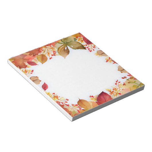 Bloc-note Châssis en aquarelle d'automne Feuilles rouges rus (Incliné)