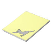 Bloc-note Chat à étirer gris sur jaune (Tourné)