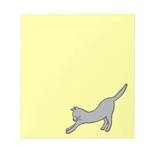 Bloc-note Chat à étirer gris sur jaune