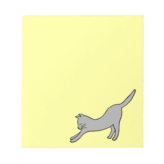 Bloc-note Chat à étirer gris sur jaune (Devant)