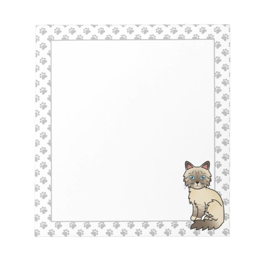 Bloc-note Chat Birman / Ragdoll au point chocolat tabby & Pa (Devant)