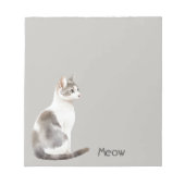Bloc-note Chat Blanc Gris (Devant)