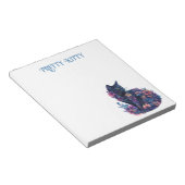 Bloc-note Chat bleu noir Fleurs Joli Minou (Incliné)