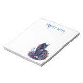 Bloc-note Chat bleu noir Fleurs Joli Minou (Tourné)