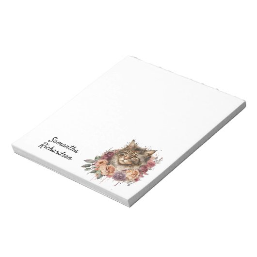 Bloc-note Chat Boho Personnalisé (Tourné)