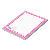 Bloc-note Chat Bubblegum rose avec message de bordure géomét (Tourné)