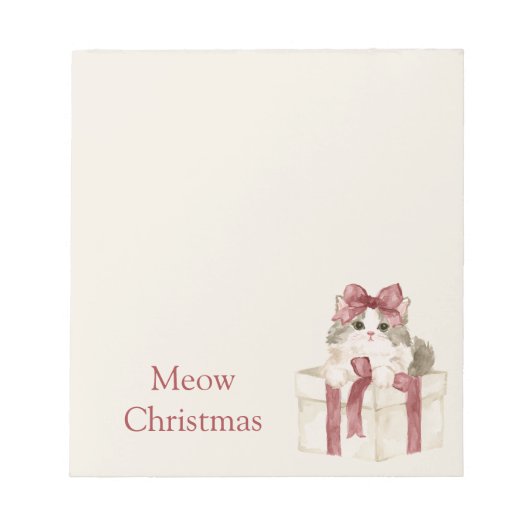 Bloc-note Chat Dans Une Boîte De Noël (Devant)