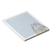 Bloc-note Chat d'aquarelle mignonne avec nom personnalisé (Incliné)