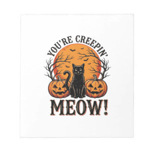 Bloc-note Chat de Halloween vintage qui me fait peur Gravure