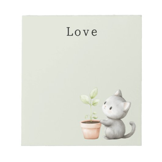 Bloc-note Chat de jardin avec amour des plantes (Devant)