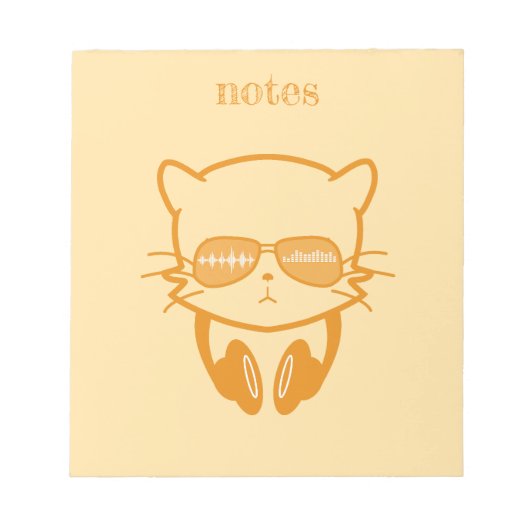 Bloc-note Chat de musique (Devant)