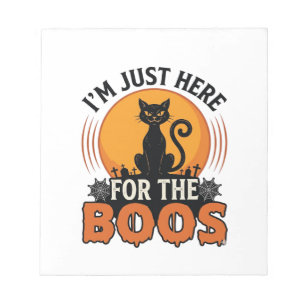 Bloc-note Chat d'Halloween Je suis juste là pour les Huées 