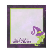 Bloc-note Chat d'Halloween violet vert mignon (Devant)