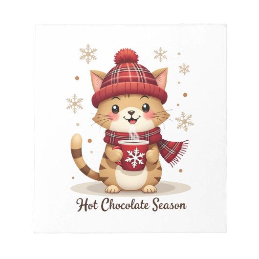 Bloc-note Chat Drôle Chocolat Chaud Saison Joyeux Noël Maman (Devant)