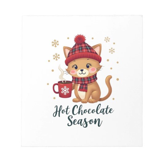 Bloc-note Chat Drôle Chocolat Chaud Saison Joyeux Noël Maman (Devant)