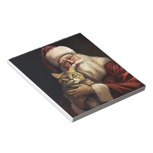 Bloc-note Chat du Bengale avec Noël du Père Noël (Incliné)