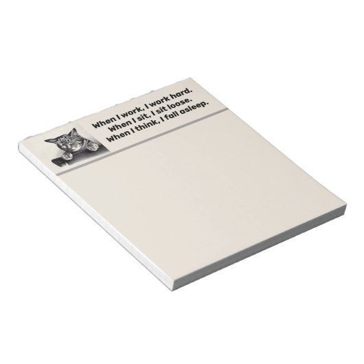 Bloc-note Chat endormi, Citation amusante (Incliné)