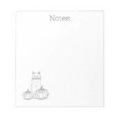 Bloc-note Chat Et Citrouille Simple Ligne Minimale Art Autom (Devant)