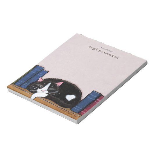 Bloc-note Chat et livres couchés (Tourné)