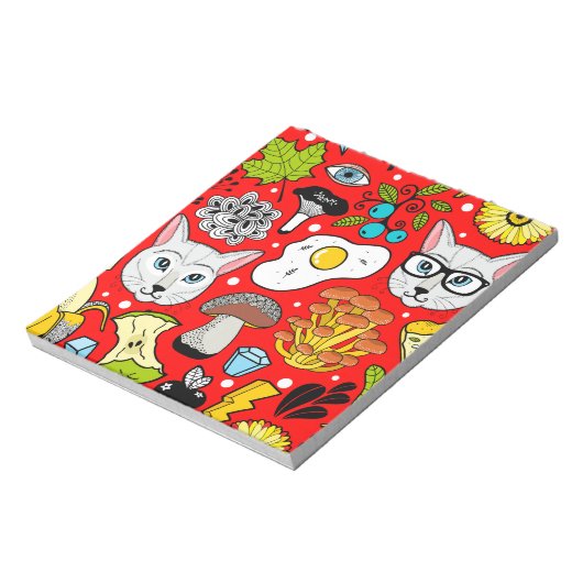Bloc-note Chat et oeuf sur le rouge (Tourné)