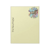 Bloc-note Chat féerique tabby pastel fantaisiste floral (Tourné)