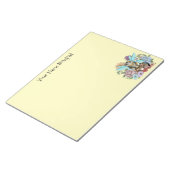 Bloc-note Chat féerique tabby pastel fantaisiste floral (Incliné)