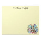Bloc-note Chat féerique tabby pastel fantaisiste floral (Devant)