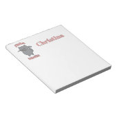 Bloc-note Chat Gris Fou de Flûte Personnalisable (Incliné)