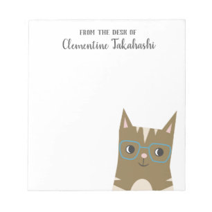 Bloc-note Chat Hipster Tabby   Ajouter Votre Nom