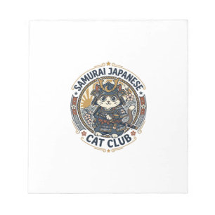 Bloc-note Chat japonais samouraï Art vectoriel POD - Samoura