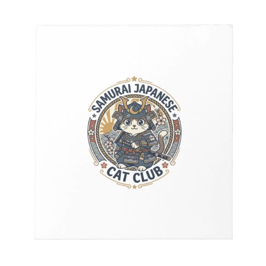 Bloc-note Chat japonais samouraï Art vectoriel POD - Samoura (Devant)