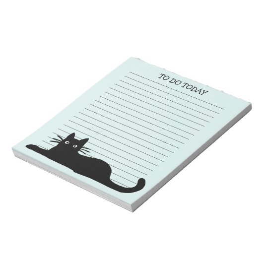 Bloc-note Chat Kitty noir cool sur mesure (Tourné)