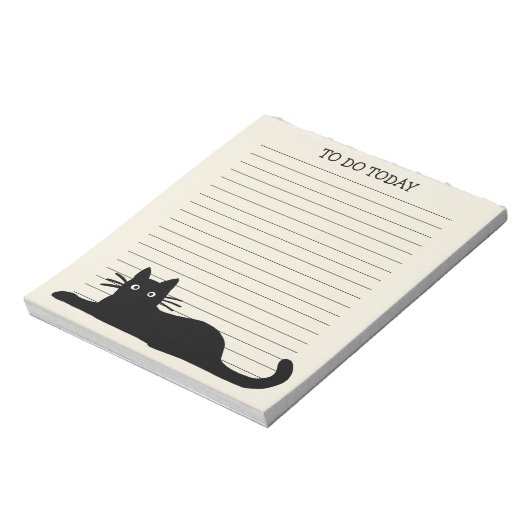 Bloc-note Chat Kitty noir cool sur mesure (Tourné)